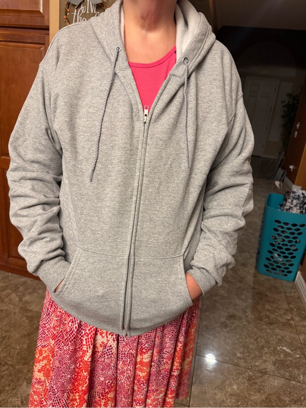 Hanes Light Gray EcoSmart Full-Zip Hoodie